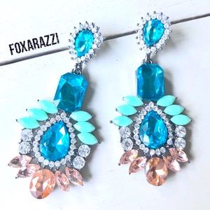 New! Aquamarine Morganite Crystal Drop Earrings